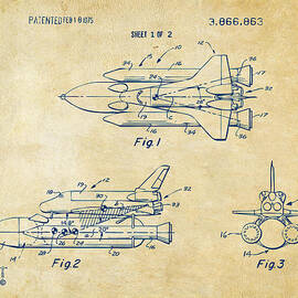 1975 Space Shuttle Patent - Vintage by Nikki Marie Smith