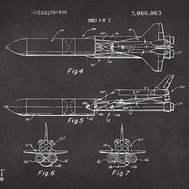 1975 Space Vehicle Patent - Gray by Nikki Marie Smith