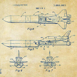 1975 Space Vehicle Patent - Vintage by Nikki Marie Smith