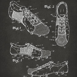 1980 Soccer Shoes Patent Artwork - Gray by Nikki Marie Smith