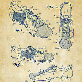 1980 Soccer Shoes Patent Artwork - Vintage by Nikki Marie Smith