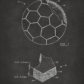 1996 Soccerball Patent Artwork - Gray by Nikki Marie Smith