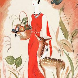 A Vintage Vogue Magazine Cover Of A Woman by Eduardo Garcia Benito