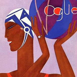 A Vintage Vogue Magazine Cover Of A Woman Playing Water Polo by Eduardo Garcia Benito