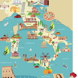 Cartoon Map Of Italy by Drmakkoy