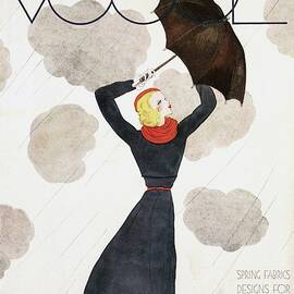 A Vintage Vogue Magazine Cover Of A Woman by Georges Lepape