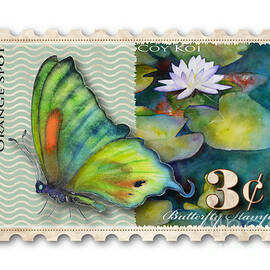 3 Cent Butterfly Stamp by Amy Kirkpatrick