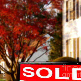 Real Estate Realtor Sold Sign and House For Sale by Olivier Le Queinec