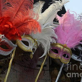 Traditional Venetian masks with feathers  by Sami Sarkis Photography