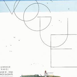 A Vintage Vogue Magazine Cover Of A Woman by Georges Lepape