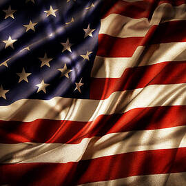 Silky American flag No1 by Les Cunliffe