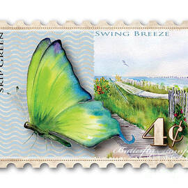 4 Cent Butterfly Stamp by Amy Kirkpatrick