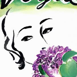 A Vintage Vogue Magazine Cover Of A Woman by Carl Oscar August Erickson