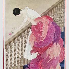 A Vintage Vogue Magazine Cover Of A Woman by George Wolfe Plank