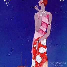 A Vintage Vogue Magazine Cover Of A Woman by Eduardo Garcia Benito