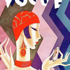 A Vintage Vogue Magazine Cover Of A Woman by Eduardo Garcia Benito