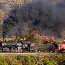 WM Steam train powers along railway by Steven Heap