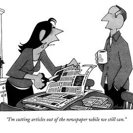 I'm Cutting Articles Out Of The Newspaper by William Haefeli