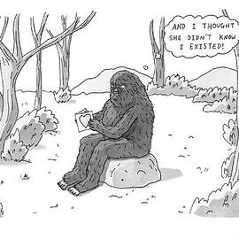 A Big Foot Type Creature Reads A Valentine Card by Zachary Kanin