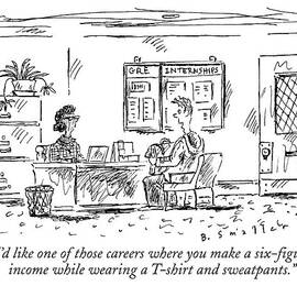 A Boy Sits Across From A Woman Behind A Desk by Barbara Smaller