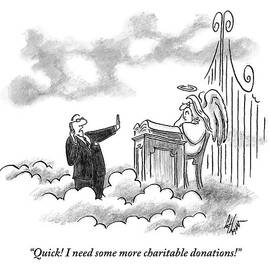 A Business Man Standing In Heaven by Frank Cotham