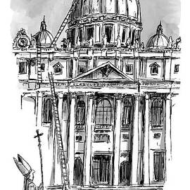 A Carpenter At The Dome Of The Vatican Yells by Tim Hamilton