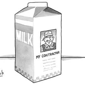 A Carton Of Milk Sits On A Table With A Photo by Bob Eckstein
