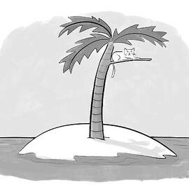 A Cat On A Branch Of A Palm Tree by Jason Adam Katzenstein