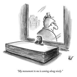 A Ceo Speaks On The Phone.  Outside His Window by Frank Cotham