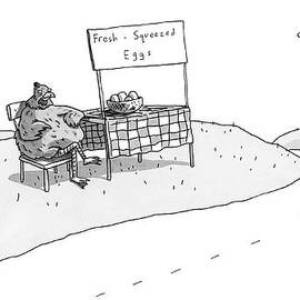 A Chicken Sits Next To A Roadside Stand by Zachary Kanin