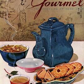 A Chinese Tea Pot With Tea And Cookies by Henry Stahlhut
