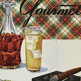 A Cigar In An Ashtray Beside A Drink And Decanter by Henry Stahlhut