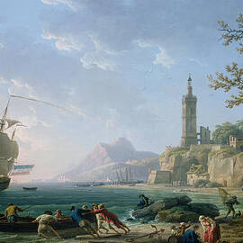 A Coastal Mediterranean Landscape by Claude Joseph Vernet
