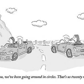 A Couple Driving In A Car Are Speaking by Mark Thompson