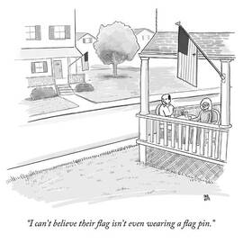 A Couple On A Porch Looking Over At A House by Paul Noth