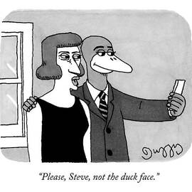 A Couple Poses For A Selfie.  The Man's Face by J.C.  Duffy