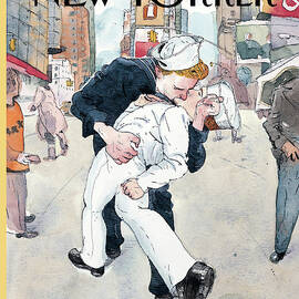 A Couple Reenacts A Famous World War Ii Kiss by Barry Blitt