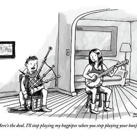 A Couple Sits In The Living Room Testing Who by Shannon Wheeler