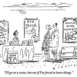 A Couple Stands Before The Desk At A Travel by Barbara Smaller