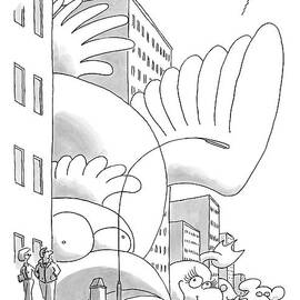 A Couple Stands On A City Street Where Holiday by Jack Ziegler