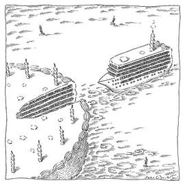 A Cruise Ship Shaped Like A Wedge Of Birthday by John O'Brien