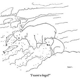 A Cub Polar Bear Exclaims While Family Hunts by Michael Shaw