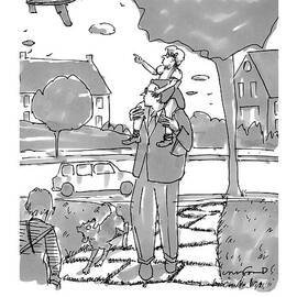 A Daughter Sits On Her Father's Shoulders by Michael Crawford