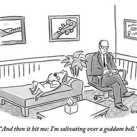 A Dog Lies On The Bed In A Psychiatrist's Office by Robert Leighton