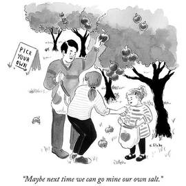 A Family Picks Apples Right From The Tree by Emily Flake