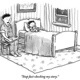 A Father Reads His Son A Bedtime Story by Shannon Wheeler