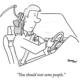 A Grim Reaper Sits On A Driver's Shoulder by Mark Thompson