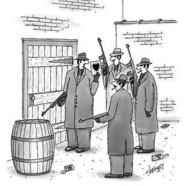 A Group Of Gangsters Stand With Machine Guns by Tom Cheney