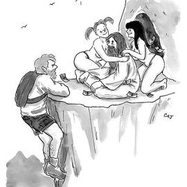 A Guru Is Sitting Outside A Cave With Two Naked by Carolita Johnson