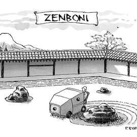 A Guy Is Driving Around A Zen Garden Making by Pat Byrnes